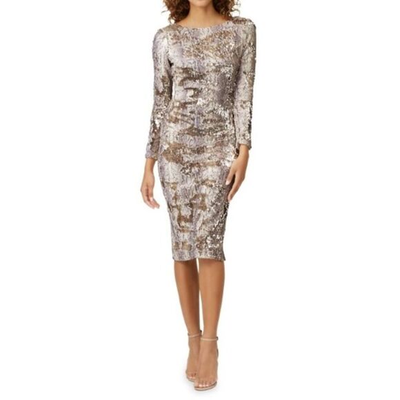Dress the Population Python Sequin Emery Dress Sz. S - Picture 1 of 7